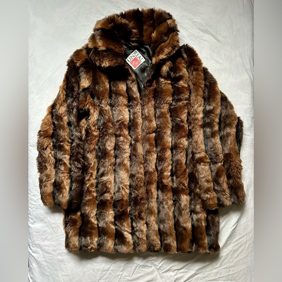 Vintage Unreal Fur Faux Fur Coat - Picture 1 of 4